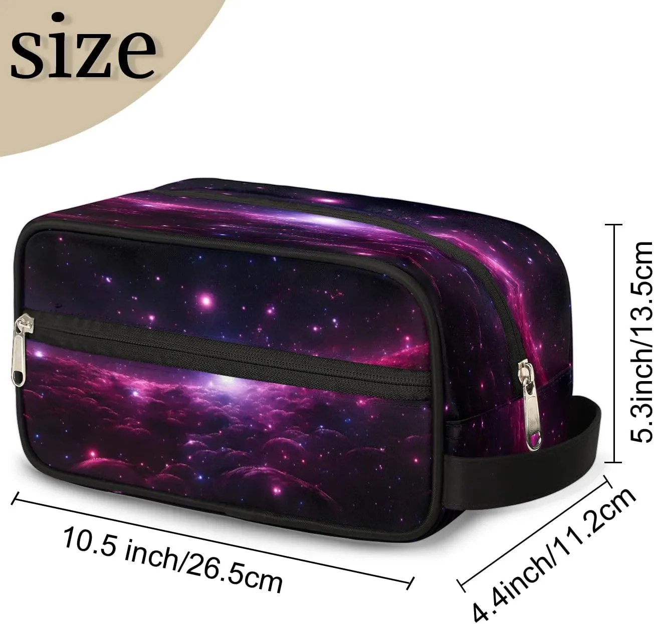 Galaxy Travel Toiletry Bag for Women Men Waterproof Cosmetic Makeup Bag Shaving Bag Storage Bags with Handle for Toiletries and Shaving Accessories