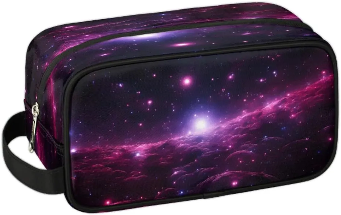Galaxy Travel Toiletry Bag for Women Men Waterproof Cosmetic Makeup Bag Shaving Bag Storage Bags with Handle for Toiletries and Shaving Accessories