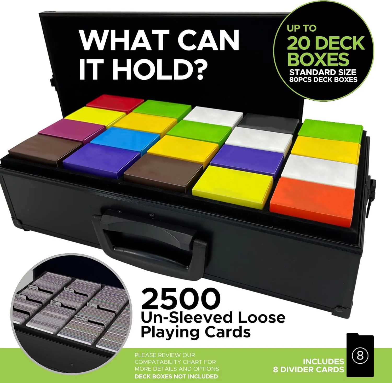 Game Card Storage Case (BBB/STORM Edition) | Case Is Compatible with Magic The Gathering, MTG, All Standard Card Games (Game Not Included) | Includes 8 Dividers | Fits up to 2500 Loose Unsleeved Cards