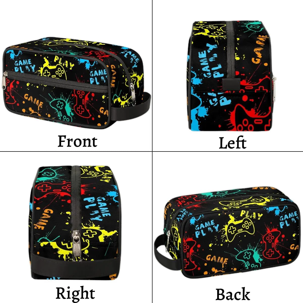Game Start Travel Toiletry Bag for Kids, Waterproof Hanging Wash Bag Dopp Kit for Boys Shaving Bag for Toiletries Accessories