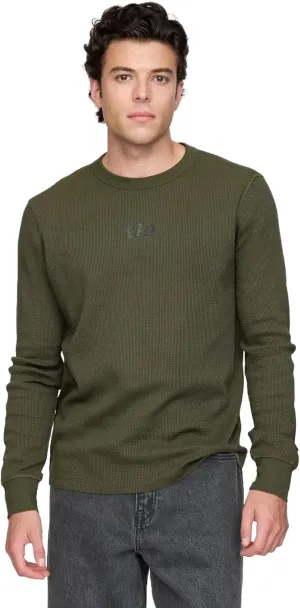 GAP Men's Long Sleeve Logo Waffle Crewneck Tee T-Shirt