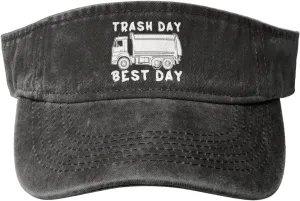 Garbage Day is The Best Day Visor Sun Protection Mesh Sun Hat Golf Outdoor Sports for Women Men Black