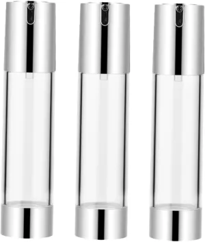Gatuida 3pcs Portable Makeup Containers Vacuum Travel Bottles Skincare Pump Dispensers Refillable Airless Pump Bottles Mini Travel Lotion Containers
