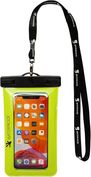 geckobrands Large Phone Dry Bag – IPX8 Waterproof with Lanyard for Submersion Protection – Fits Most iPhone and Samsung Galaxy Models Neon Green