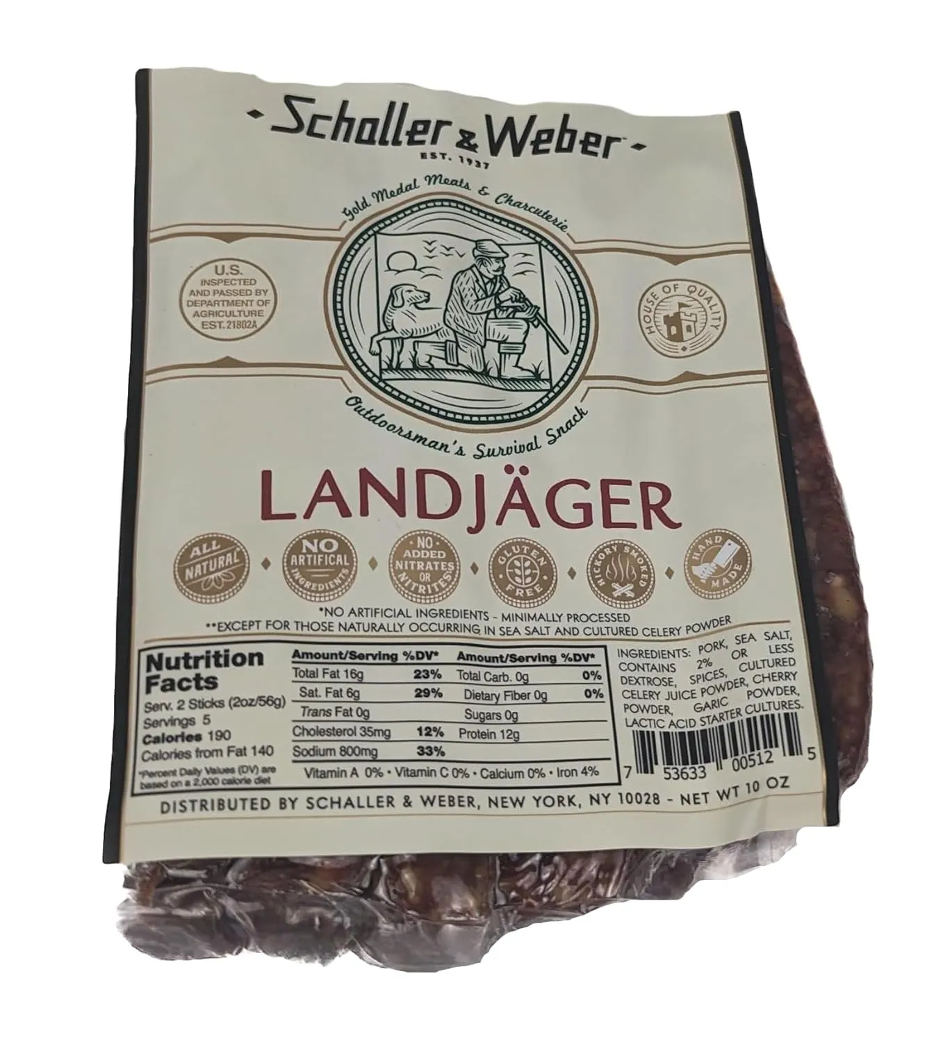 Generic Schaller and Weber Landjager 10 oz (Pack of 2)