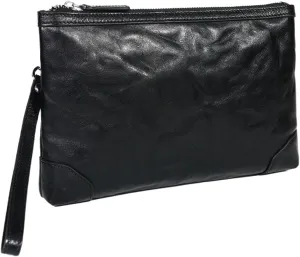 Genuine Leather Clutch Bag for Men Handbag Wrist Bag Business Large Purse Envelope Bag
