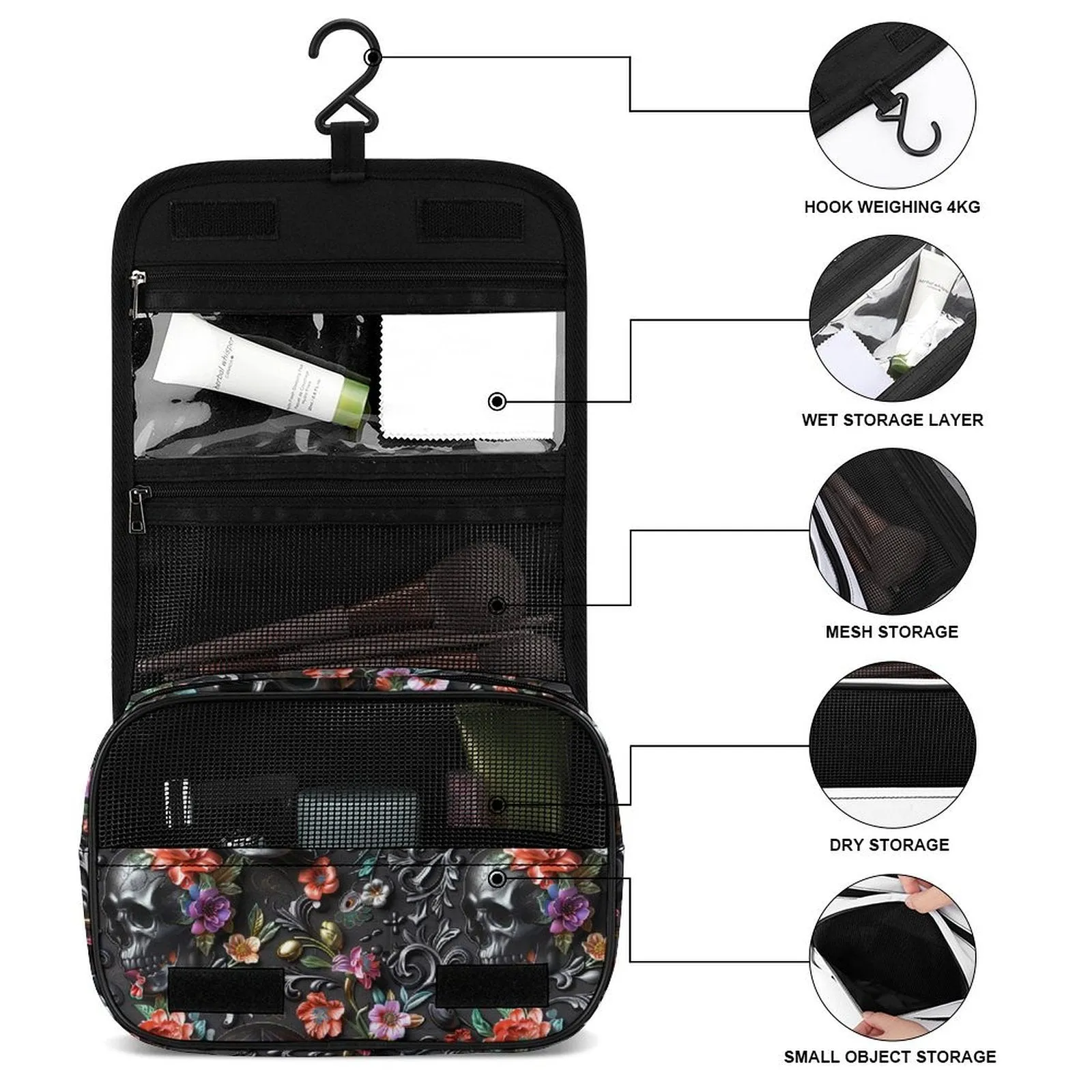 GHOST GARDEN - HANGING TOILETRY BAG-PREORDER CLOSING 8/26