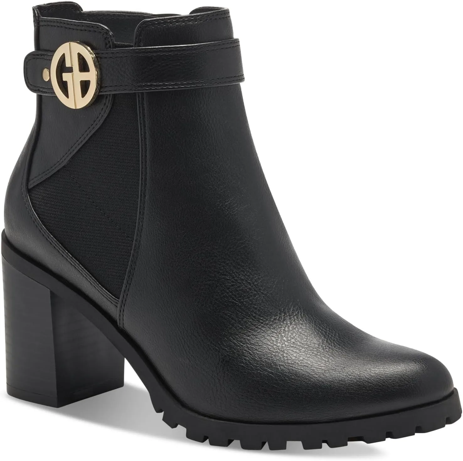 Giani Bernini Womens Halllee Faux Leather Ankle Boots Black 7 Medium (B,M)