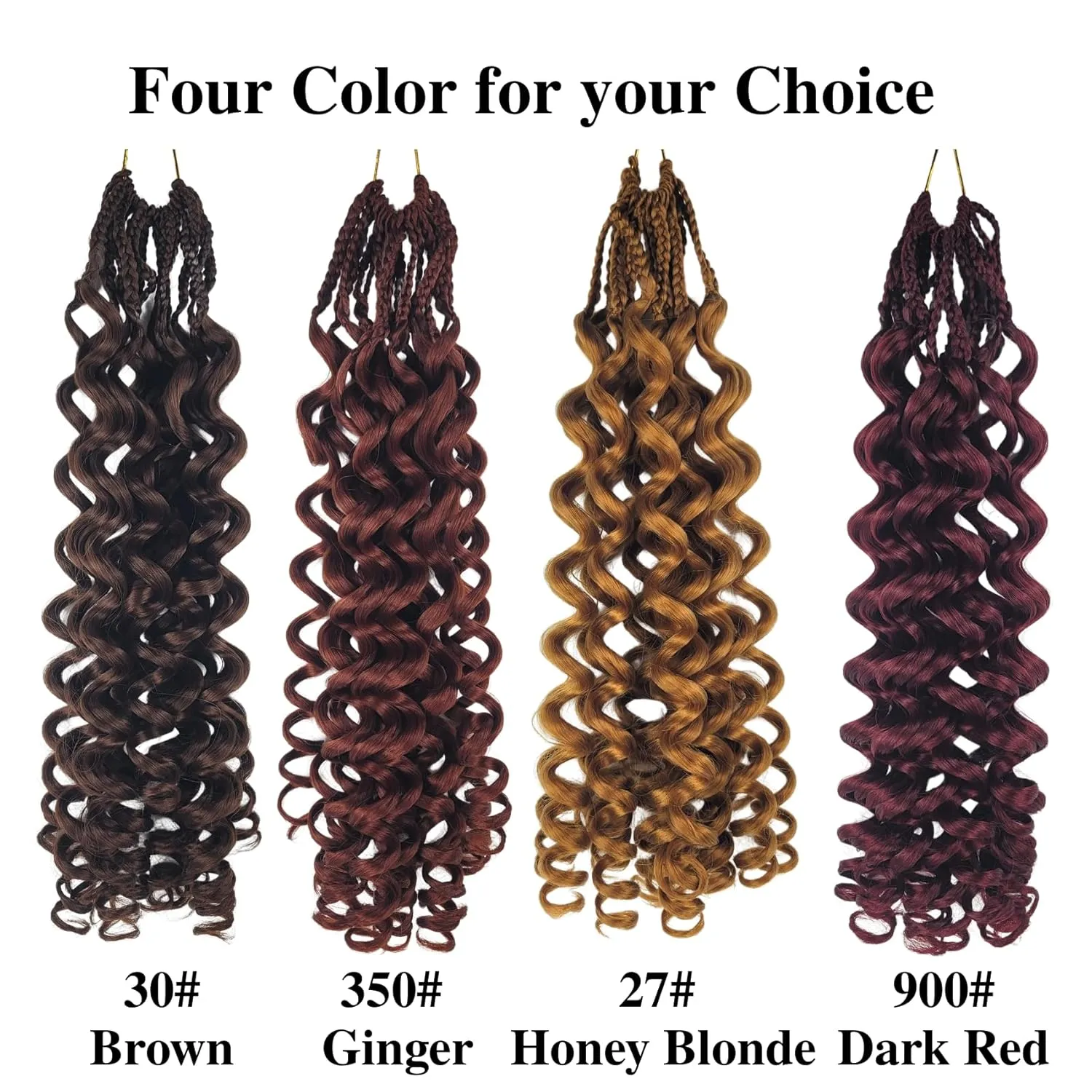 Ginger Boho Braids Crochet Hair for Black Women Micro Box Braids Crochet Hair Extensions Pre looped Goddess Knotless Loose Deep Wave Curl
