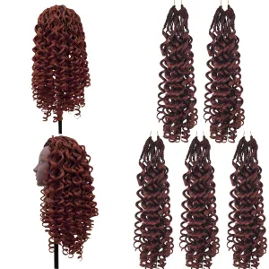 Ginger Boho Braids Crochet Hair for Black Women Micro Box Braids Crochet Hair Extensions Pre looped Goddess Knotless Loose Deep Wave Curl
