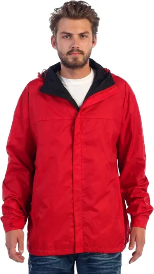 Gioberti Men's Waterproof Rain Jacket With Mesh Lining and Carrying Bag