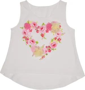 Girl's 7-16 Radiant Roses Tee, White