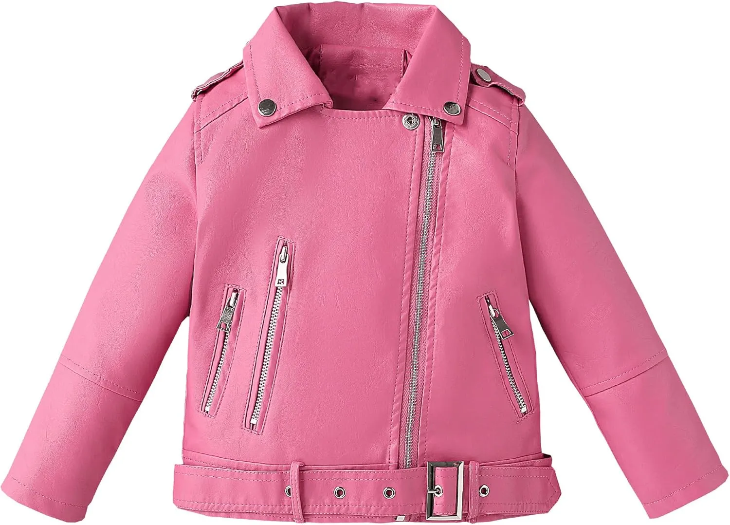 Girls Leather Jacket Kids Flight Bomber Aviator Moto Biker Jackets Dress Coat