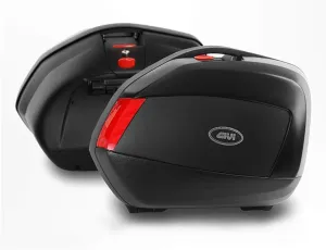 Givi V35 Monokey 34 Liter Side Cases (Left and Right) (Black/Red Lenses)