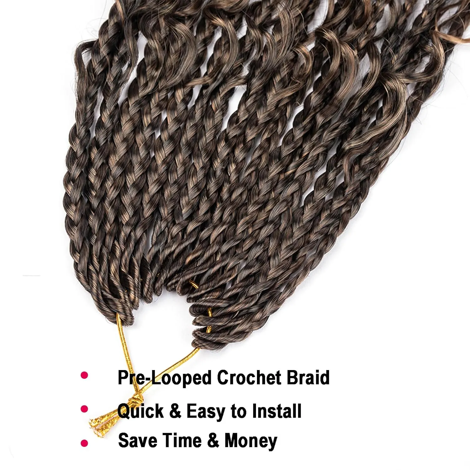 Goddess Box Braid Crochet Hair 14inch 6packs Boho Locs With Curly Ends Prelooped Box Braid Glinda Angle Crochet Hair For Black Women Natural And Stylish Braided Hairstyle(14inch,T1B/27)