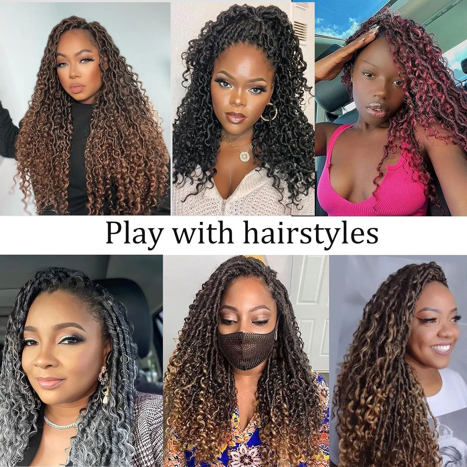 Goddess Locs Crochet Hair 10 Inch River Locs Crochet Hiar 9 Packs Goddess Faux Locs Crochet Hair Faux Locs With Curly Ends Boho Braids Crochet Hair For Black Women(10 Inch (Pack of 9),1B/30/27)