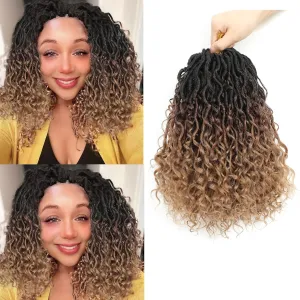 Goddess Locs Crochet Hair 10 Inch River Locs Crochet Hiar 9 Packs Goddess Faux Locs Crochet Hair Faux Locs With Curly Ends Boho Braids Crochet Hair For Black Women(10 Inch (Pack of 9),1B/30/27)