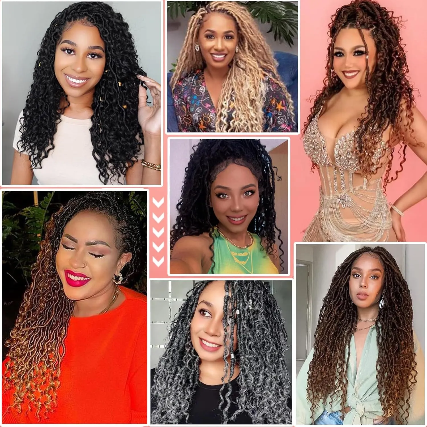 Goddess Locs Crochet Hair 10 Inch River Locs Crochet Hiar 9 Packs Goddess Faux Locs Crochet Hair Faux Locs With Curly Ends Boho Braids Crochet Hair For Black Women(10 Inch (Pack of 9),1B/30/27)
