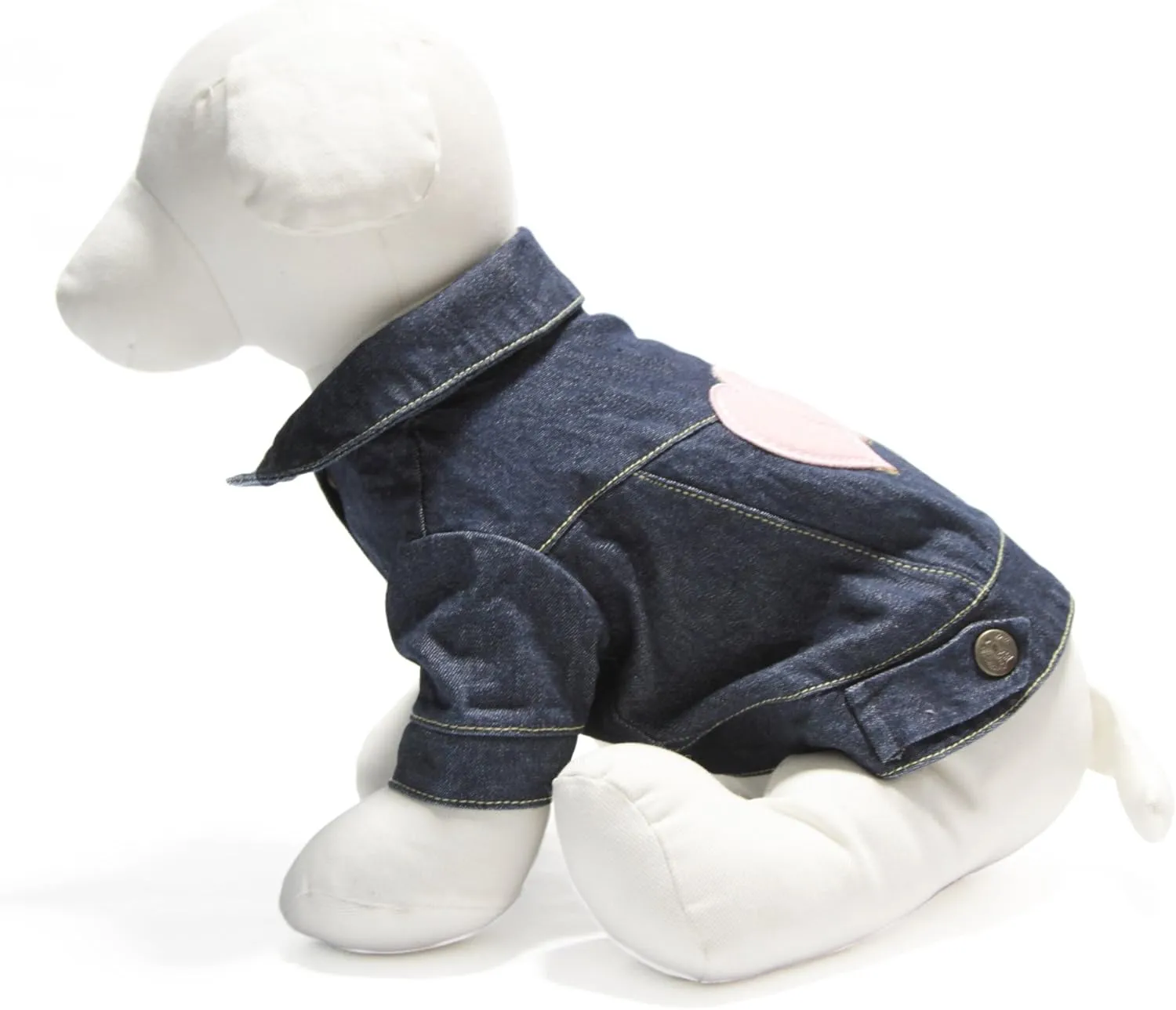 Gooby Denim Jacket for Pets, X-Large, Hearts