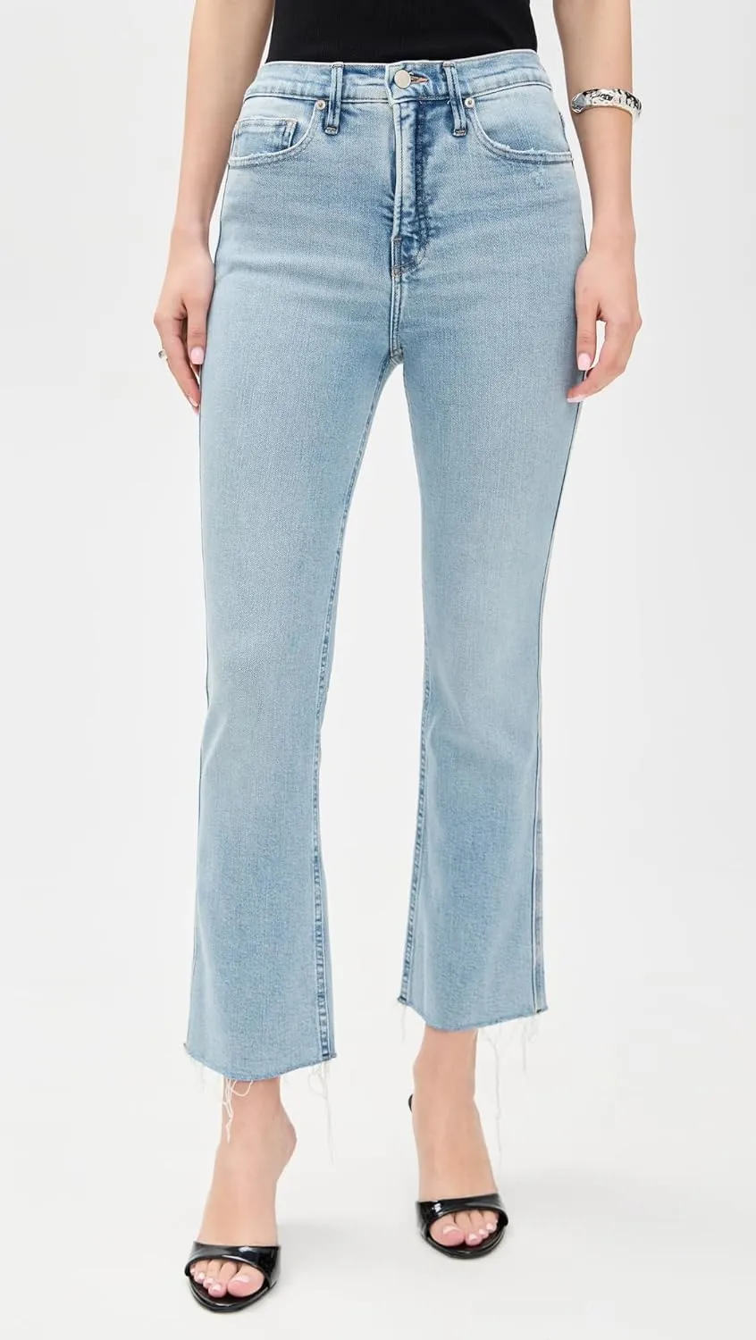 Good American Women's Good Standard Kick Flare Jeans