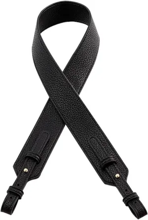 Grain Leather Purse Strap Adjustable Crossbody Replacement Straps for Handbags Monk Head Screws Detachable Gunblack Clasps Short Black