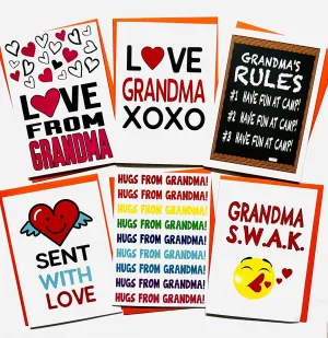GRANDMA PACK-CAMP GREETING CARDS SET OF 6