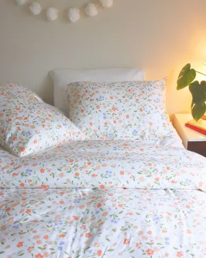 Green Philosophy Co. 100% Viscose Bamboo - 3pc Duvet Cover Set - Pillow Cases and Duvet Cover (King, Peach Blossoms)