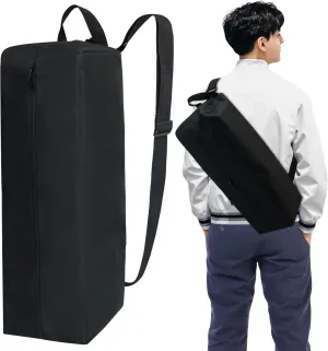 Grill Accessory Storage Bag, Tool Storage for Outdoor Grilling Utensil Holder with Inner Mesh Pockets and Magic Tape, Black Hardware BBQ Tools Storage Container for Camping Hiking Barbecue