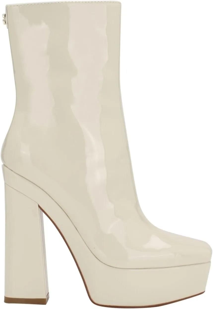 GUESS Womens Byra Zipper Square Toe Block Heels