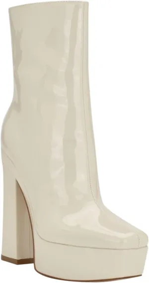 GUESS Womens Byra Zipper Square Toe Block Heels