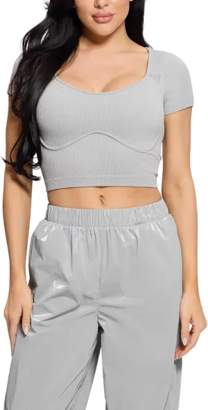 GUESS womens Short Sleeve Martina Seamless Top