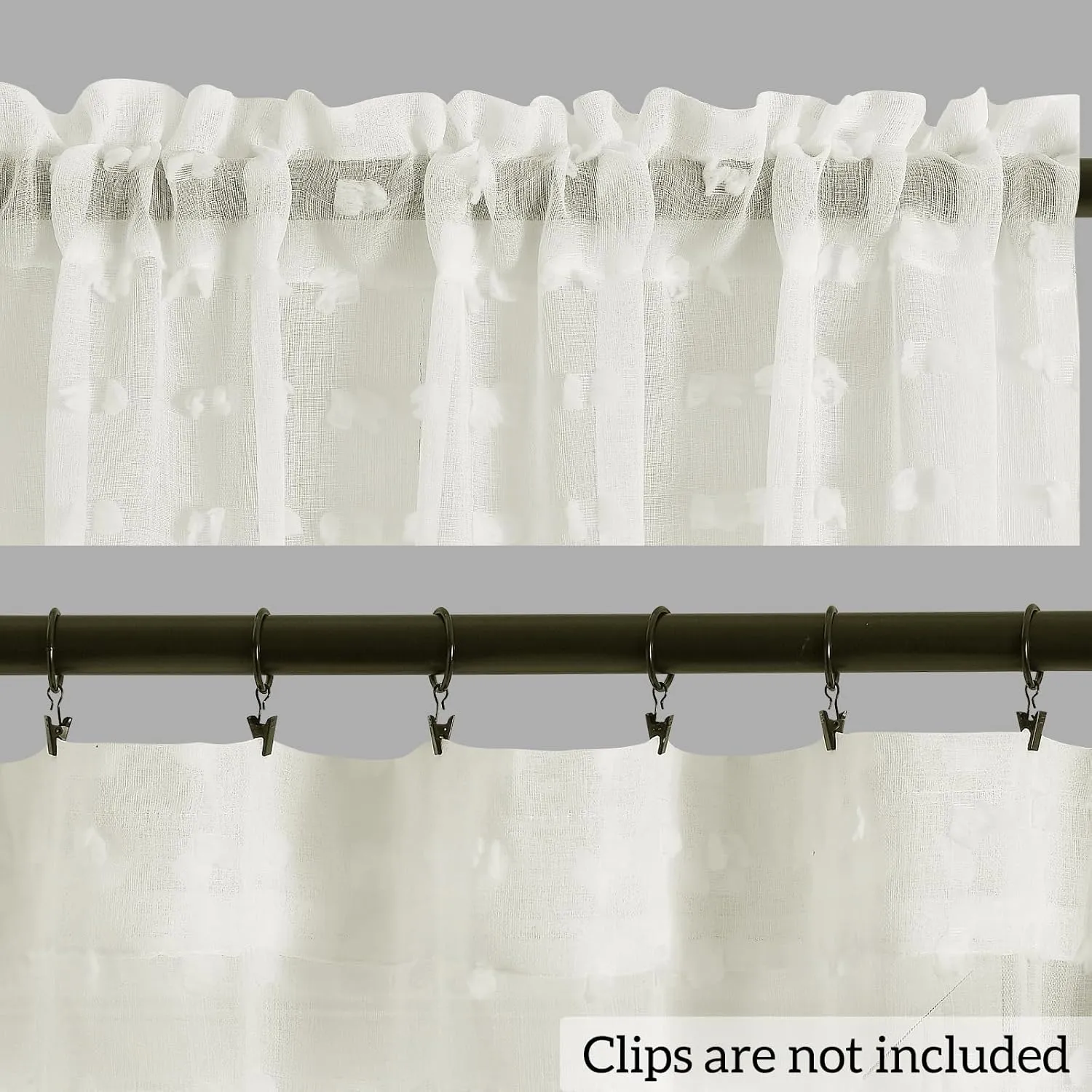 Guken Sheer Curtains 84 Inch Length 2 Panels Sets for Living Room Bedroom 38 Inch Width Farmhouse Boho Drapes Light Filtering Pom Pom Curtains Tufted Semi Sheer Kids Rod Pocket,Cream,W38xL84