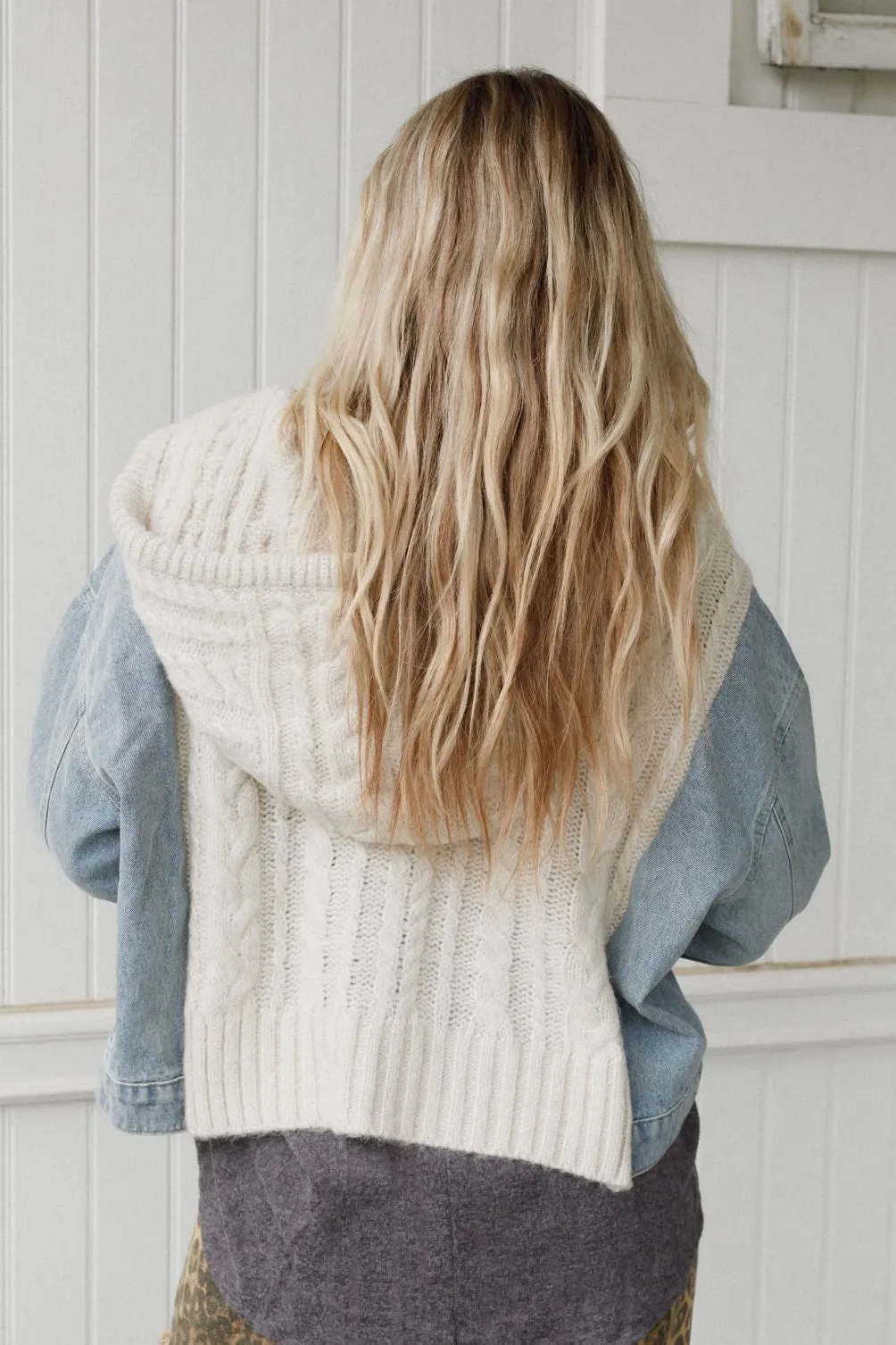 Gwen Denim Sweater Jacket - Oatmeal