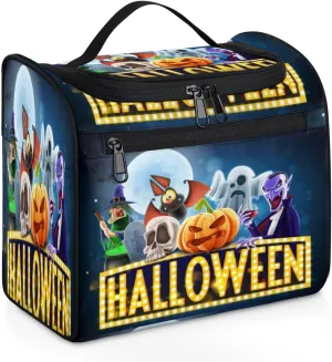 Halloween Topic Hanging Toiletry Bag for Men Women Travel Cosmetic Makeup Organizer Bag Water Resistant Large Portable Wash Case for Accessories, Toiletries, Cosmetics