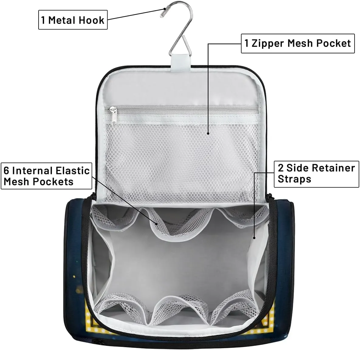 Halloween Topic Hanging Toiletry Bag for Men Women Travel Cosmetic Makeup Organizer Bag Water Resistant Large Portable Wash Case for Accessories, Toiletries, Cosmetics