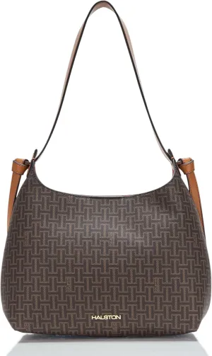 Halston Brooke Signature Logo Magnetic Snap Shoulder