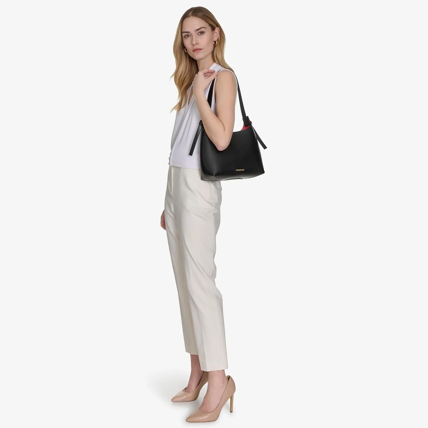 Halston Brooke Signature Logo Magnetic Snap Shoulder