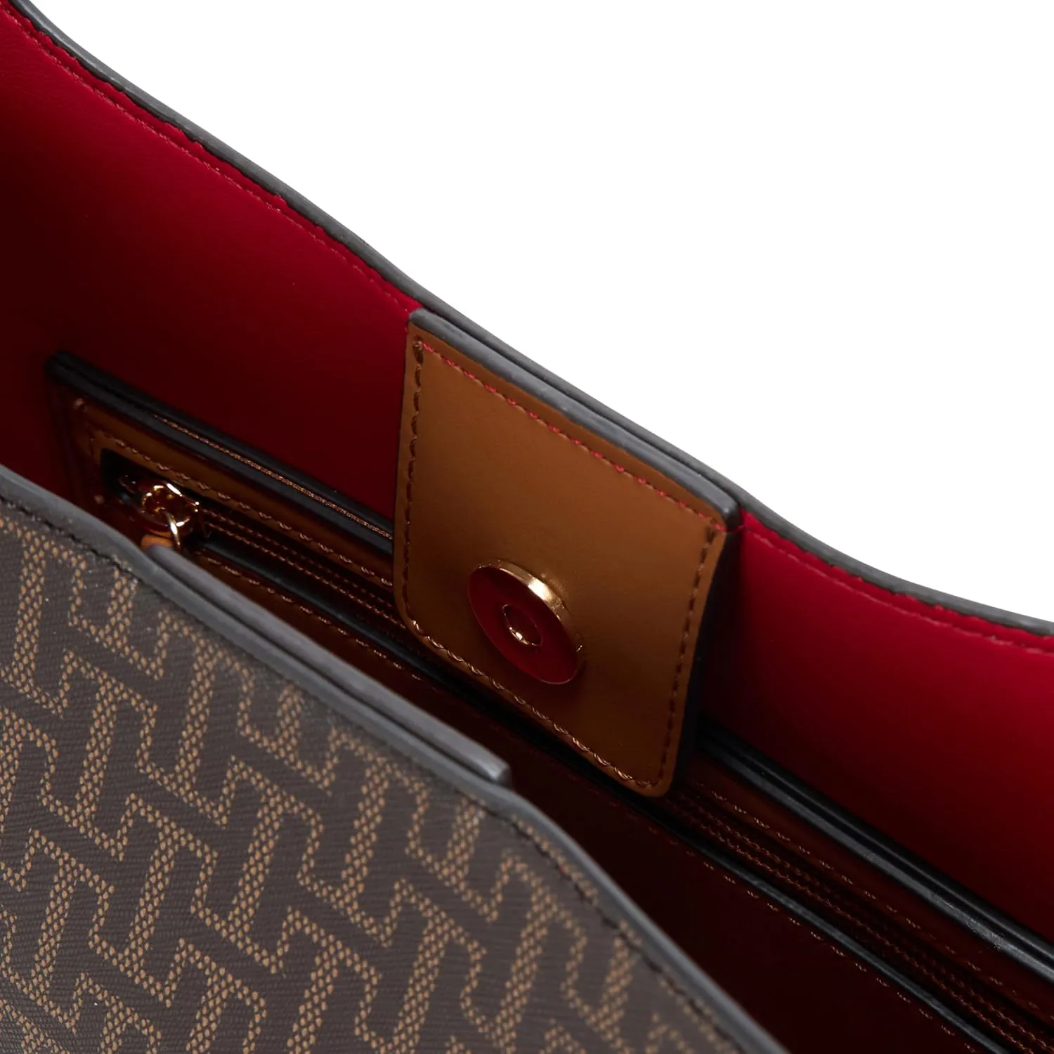 Halston Brooke Signature Logo Magnetic Snap Shoulder
