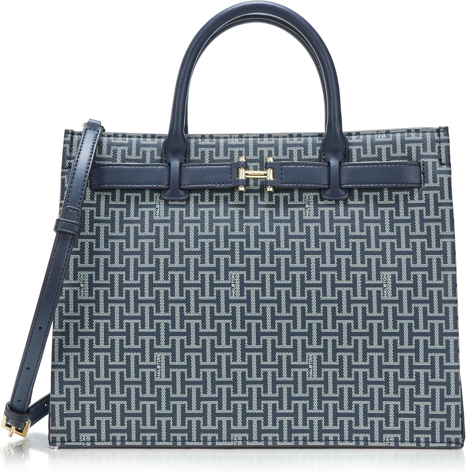 Halston Jerry Signature Logo Top Zip Satchel