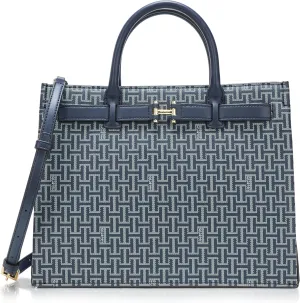 Halston Jerry Signature Logo Top Zip Satchel