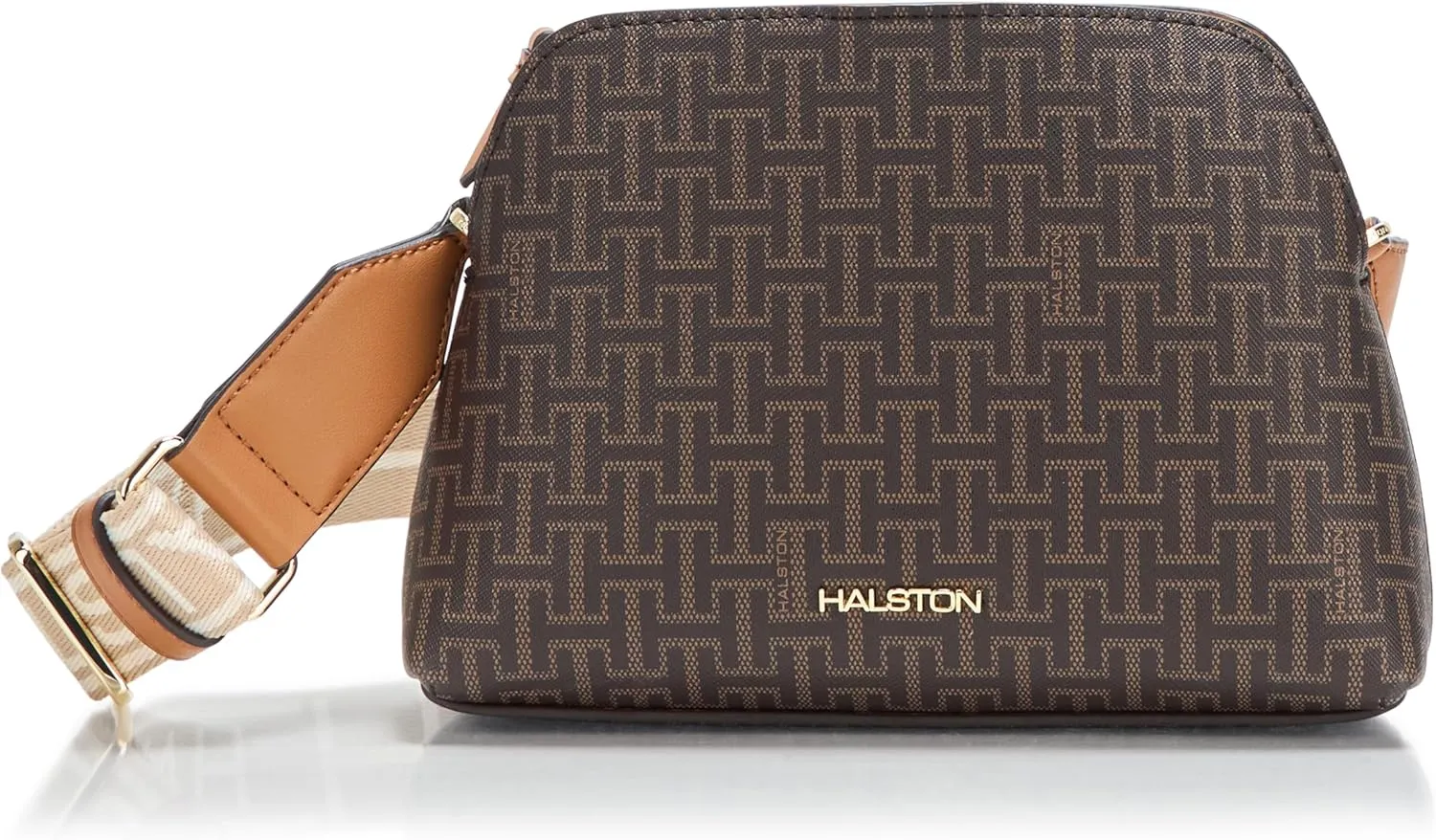 Halston Quincy Signature Logo Top Zip Crossbody