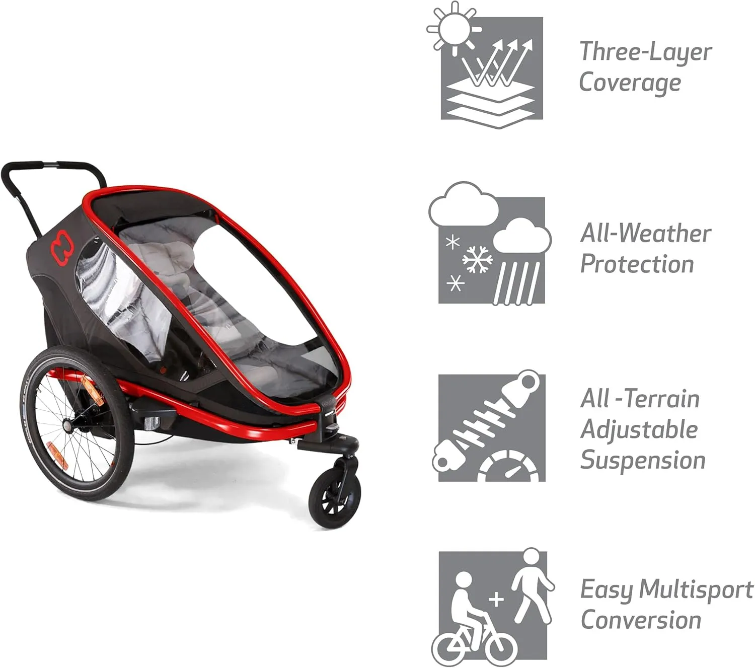 Hamax Outback One Seat Reclining Multi-Sport Child Bike Trailer   Stroller (Jogger Wheel Sold Separately)