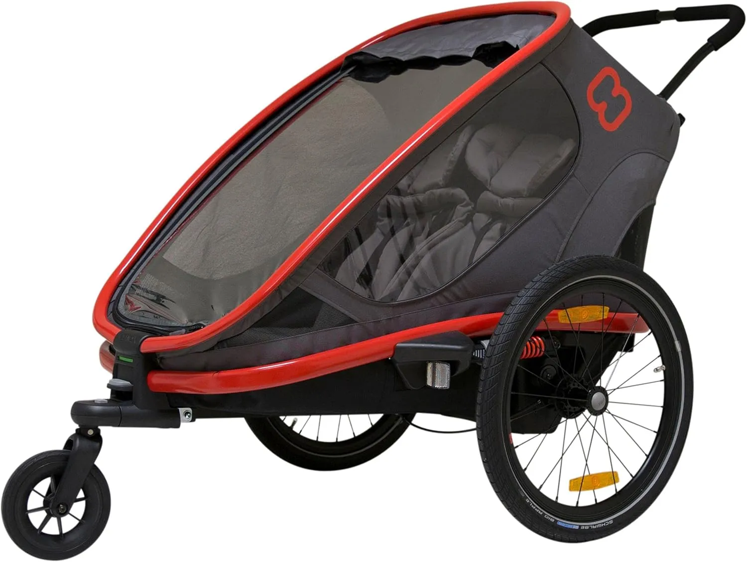 Hamax Outback Two Seat Reclining Multi-Sport Child Bike Trailer   Stroller (Jogger Wheel Sold Separately)