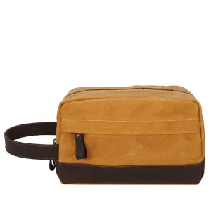 Handmade Vintage Plaid Waxed Canvas Toiletry Bag