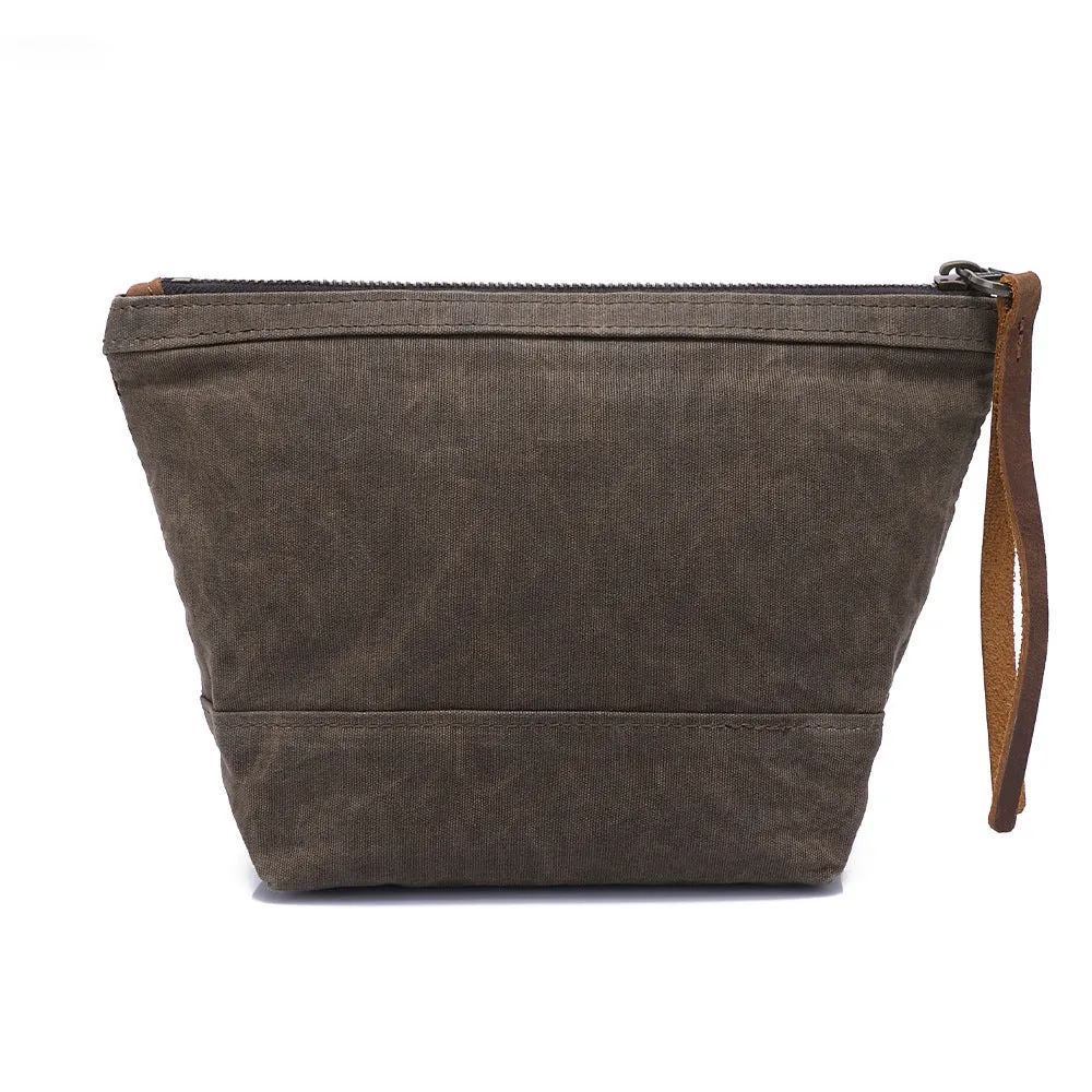Handmade Waterproof Buffalo Check Canvas Toiletry Bag