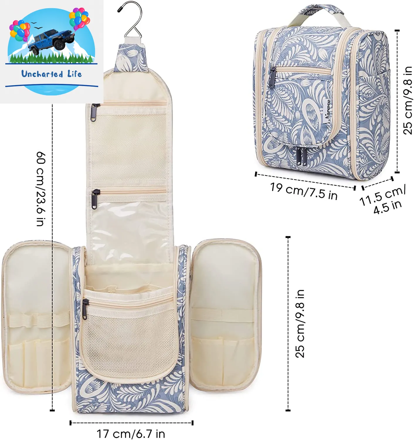 Hanging Toiletry Bag and Travel Makeup Organizer for Essential Items