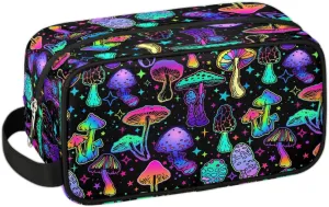 Hanging Toiletry Bag for Women Halloween Theme Mushroom Travel Makeup Bag Organizer Toiletries Bag for Travel Size Essentials Accessories Cosmetics