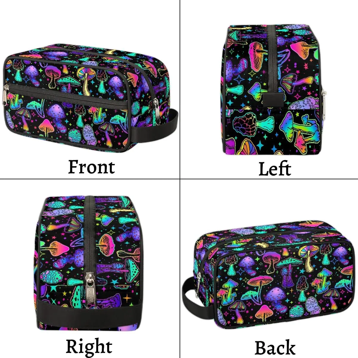 Hanging Toiletry Bag for Women Halloween Theme Mushroom Travel Makeup Bag Organizer Toiletries Bag for Travel Size Essentials Accessories Cosmetics
