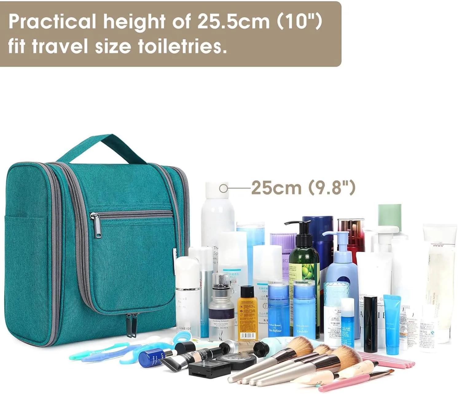 Hanging Toiletry Bag for Women Travel Makeup Bag Organizer Toiletries Bag Men for Cosmetics Essentials Accessories (Large, Teal)