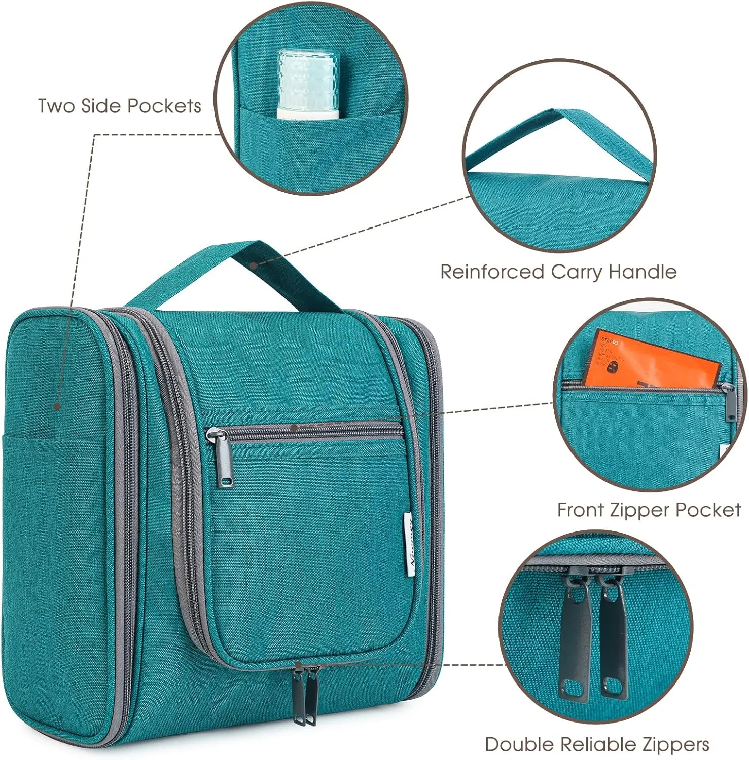 Hanging Toiletry Bag for Women Travel Makeup Bag Organizer Toiletries Bag Men for Cosmetics Essentials Accessories (Large, Teal)